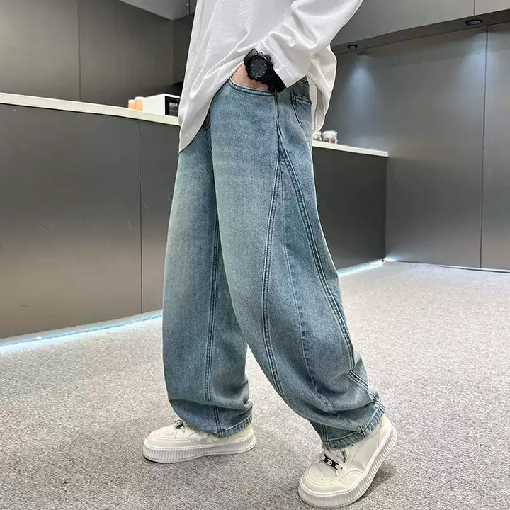 Unisex weite Denim-Hose mit tiefen Eingrifftaschen Echo Archiv