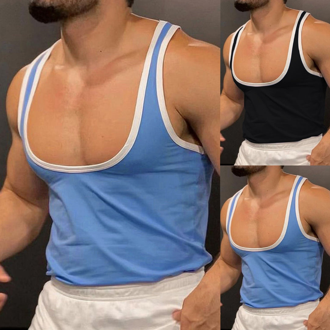 Herren Atmungsaktives Fitness-Tanktop mit breiten Trägern und flachem Saum Echoarchiv