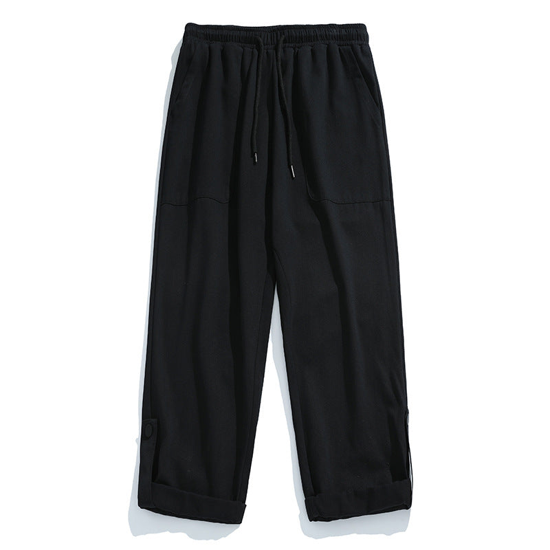 Unisex Locker geschnittene Baumwollmix-Freizeithose mit elastischem Bund, Tunnelzug und aufgesetzten Taschen Echo Archiv