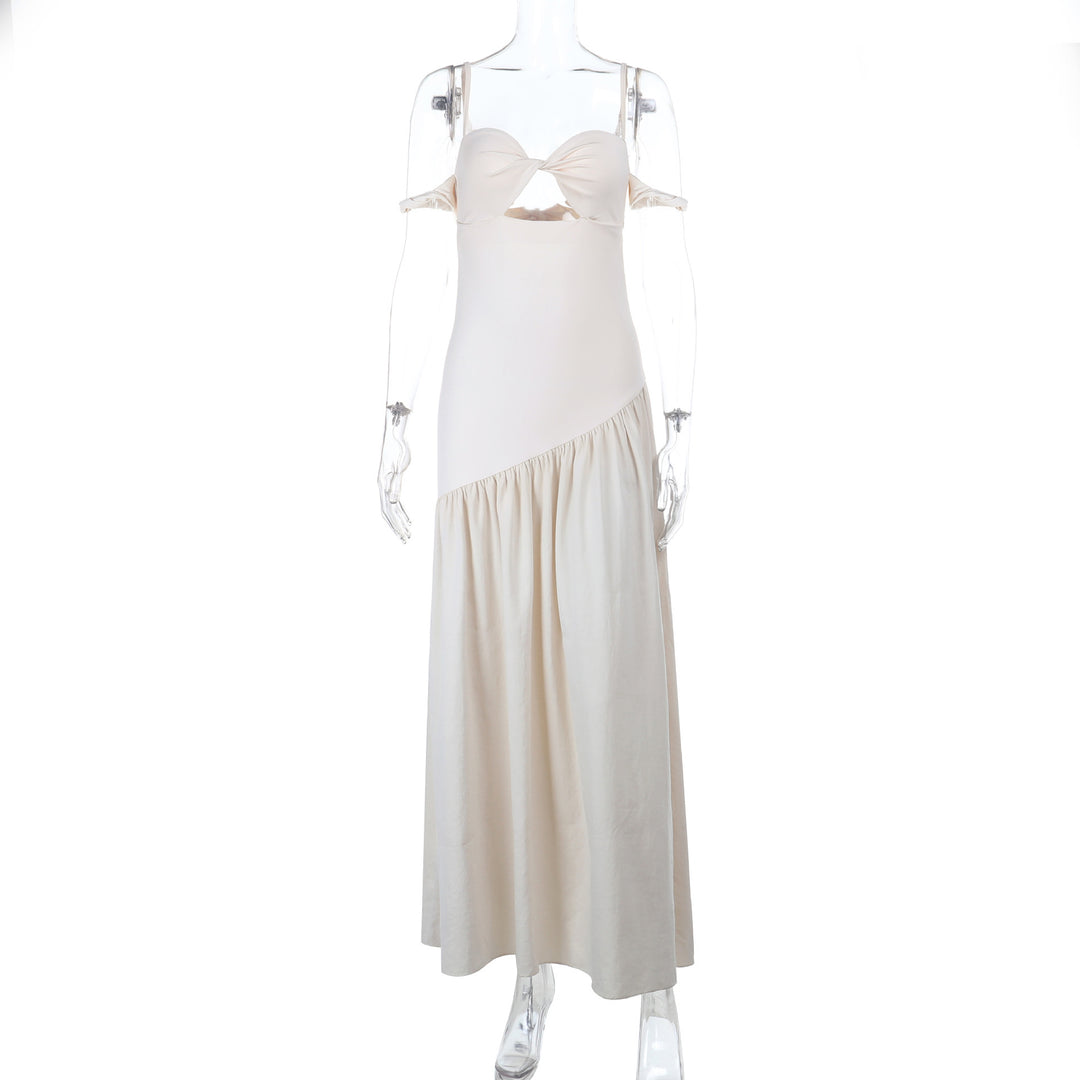 Damen Maxikleid mit schulterfreier Gestaltung und asymmetrischem Design Echo Archiv