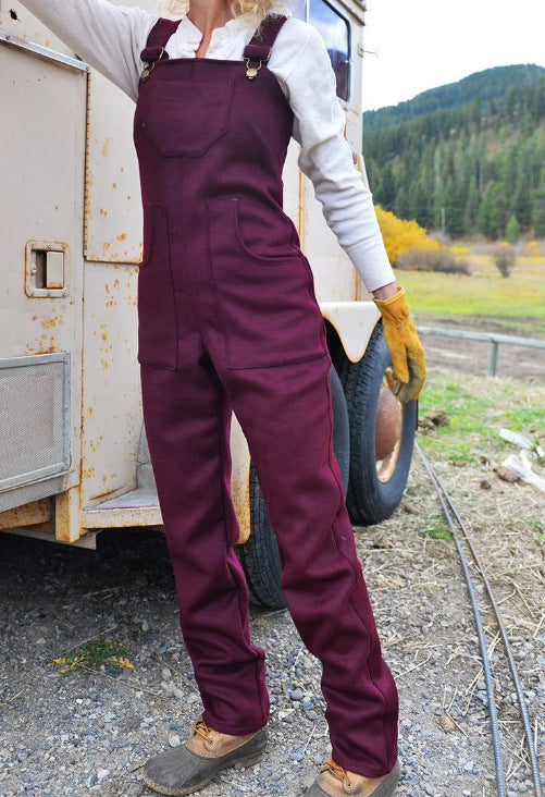 Damen Robuste Workwear-Latzhose aus Canvas mit verstellbaren Trägern und geradem Bein – Avérine