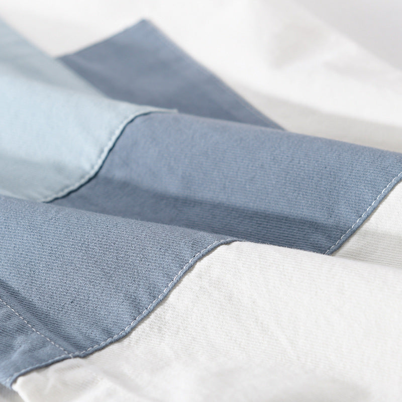 Herren Baumwoll-Overshirt mit farbigen Blockpaneelen und Kentkragen Echoarchiv