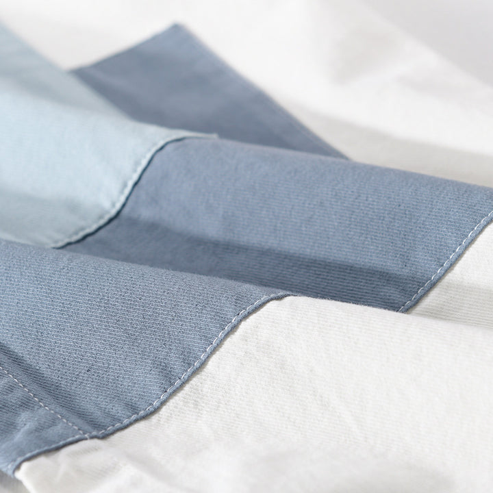 Herren Baumwoll-Overshirt mit farbigen Blockpaneelen und Kentkragen Echoarchiv