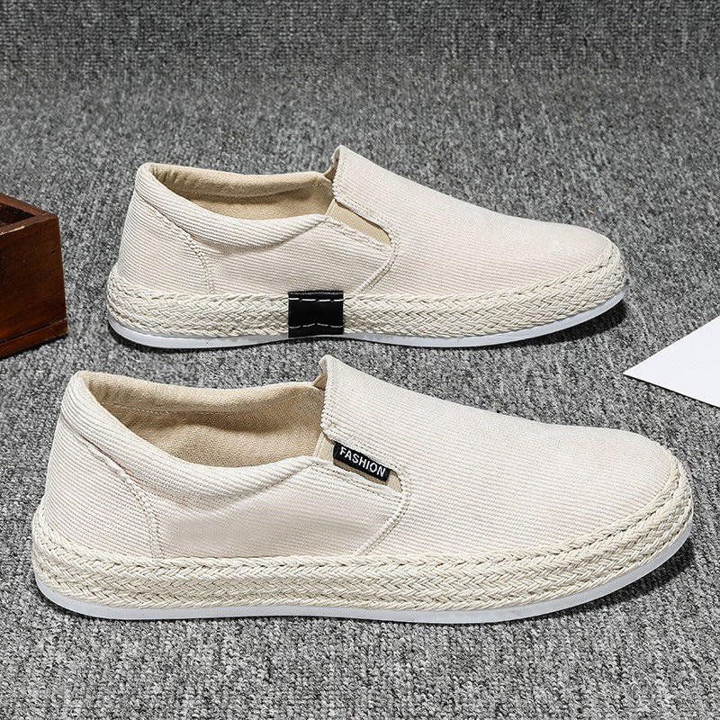 Herren Espadrille-Slipper aus Canvas mit geflochtenem Jutebesatz – Tavélo