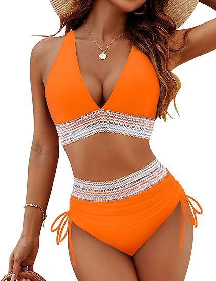 Damen Hochgeschnittener Bikini mit breitem elastischem Bund und dekorativen Zierdetails Echo Archiv