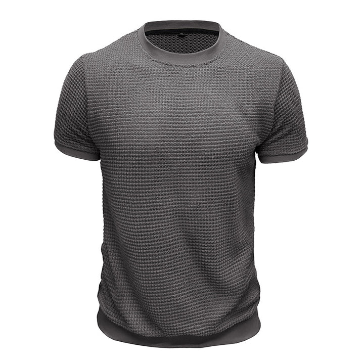 Herren Rundhalsshirt aus strukturiertem Material mit atmungsaktiven Eigenschaften Echoarchiv