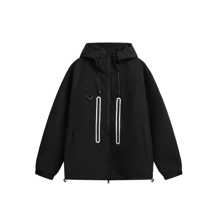 Damen Wasserdichte Parka-Jacke mit Kapuze und versiegelten Reißverschlüssen Echoarchiv