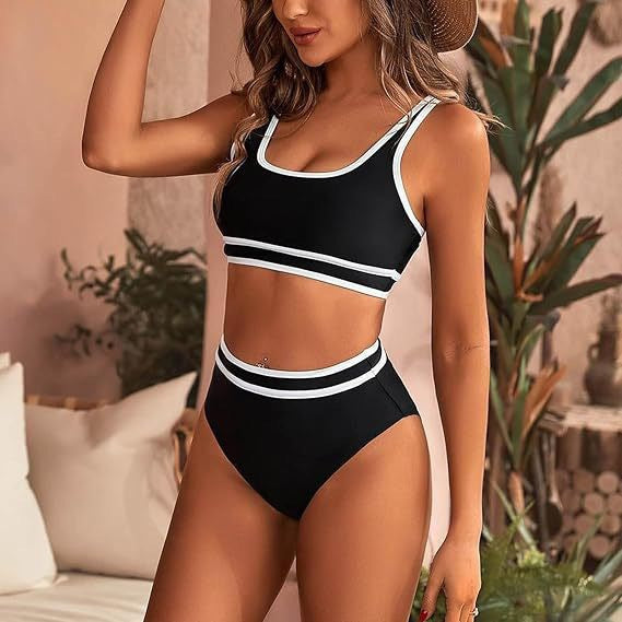 Damen Sportives Bikini-Set mit hohem Bund Echo Archiv