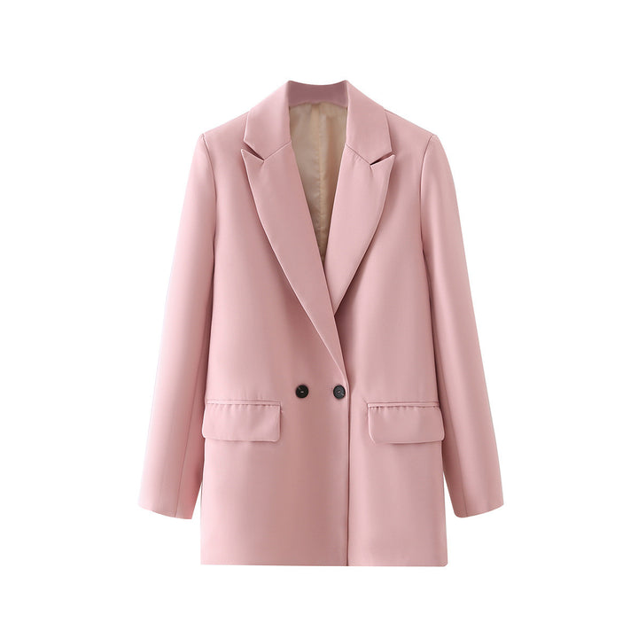 Damen Oversize Doppelreihiger Blazer mit fallendem Revers und weicher Innenfütterung – Valéne