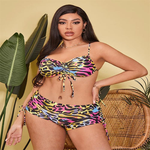 Damen Bikiniset mit raffinierter Schnürung und tierischem Print Echo Archiv