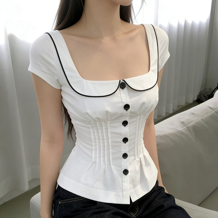 Damen tailliertes Blusenshirt mit schickem Kragen Echo Archiv