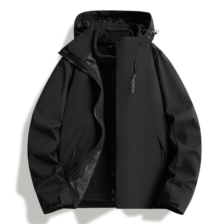 Herren Wetterfeste Outdoorjacke mit isolierendem Innenfutter und verstellbarem Kapuzenzug Echoarchiv