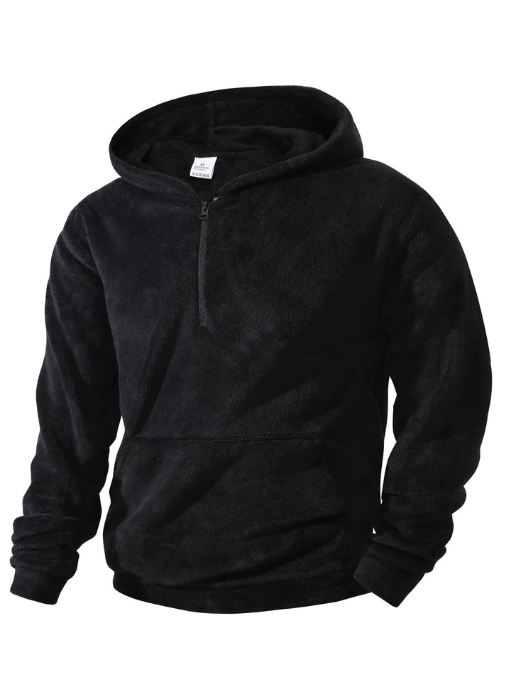 Herren Fleece-Hoodie mit innovativem halblangem Reißverschluss Echoarchiv
