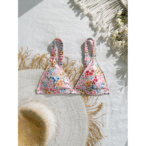 Damen Triangel-Bikini-Oberteil mit verspieltem Blumendesign Echo Archiv