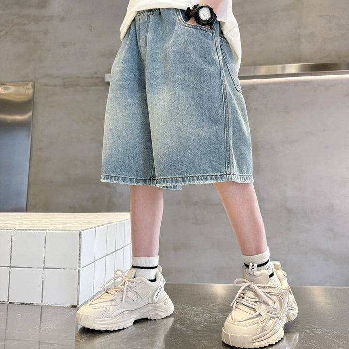 Unisex trendige weit geschnittene Denim-Shorts mit praktischen Taschen Echo Archiv