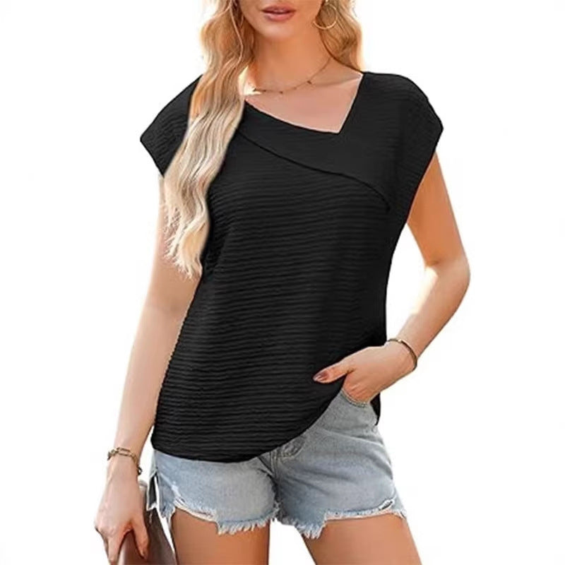 Damen elegantes Oberteil mit asymmetrischem Schnitt und modischem Texturmuster Echo Archiv