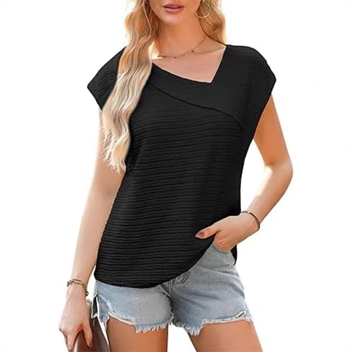 Damen elegantes Oberteil mit asymmetrischem Schnitt und modischem Texturmuster Echo Archiv