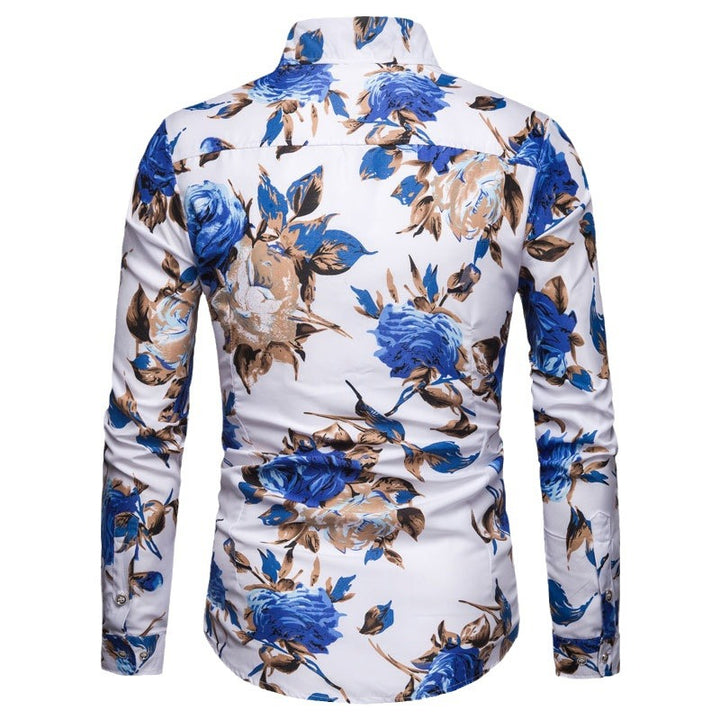 Herren Langarmhemd mit floralem Design Echoarchiv