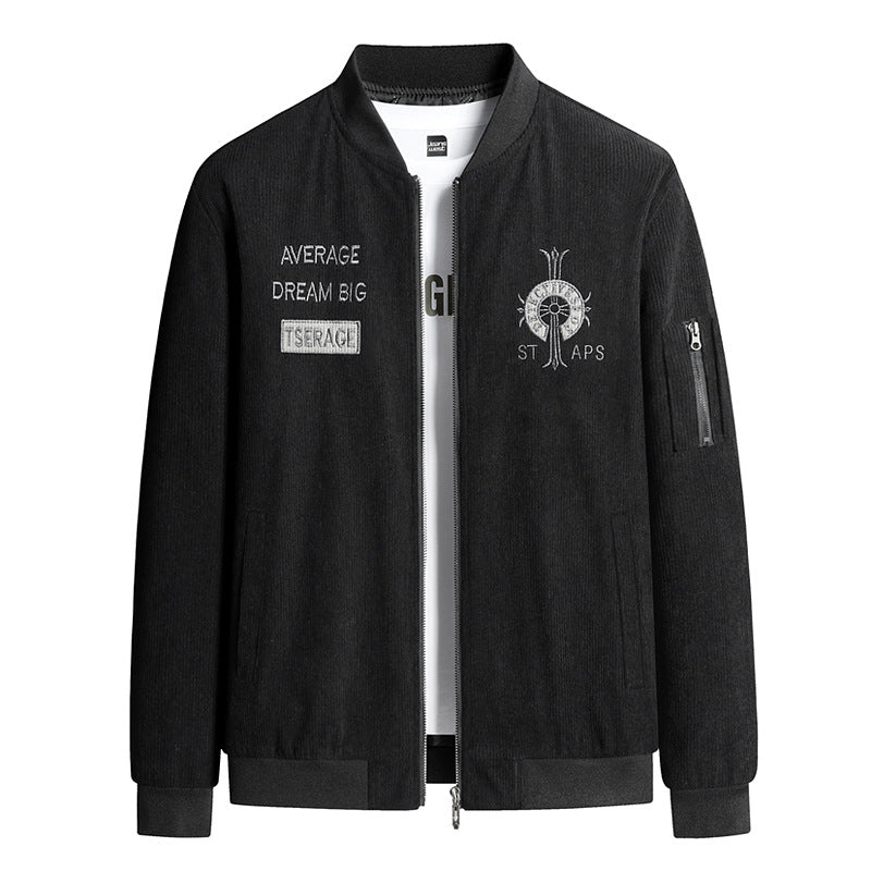 Herren Modische Bomberjacke mit Stickerei Echo Archiv