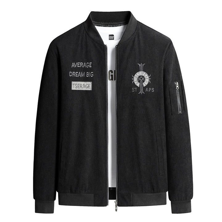 Herren Modische Bomberjacke mit Stickerei Echo Archiv