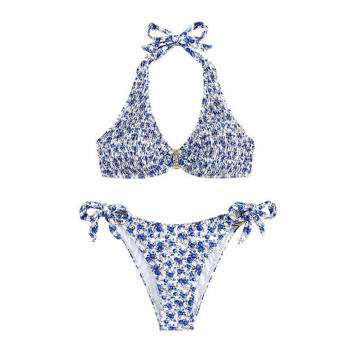 Damen Triangel-Bikini mit verstellbaren Trägern und floralem Design Echo Archiv