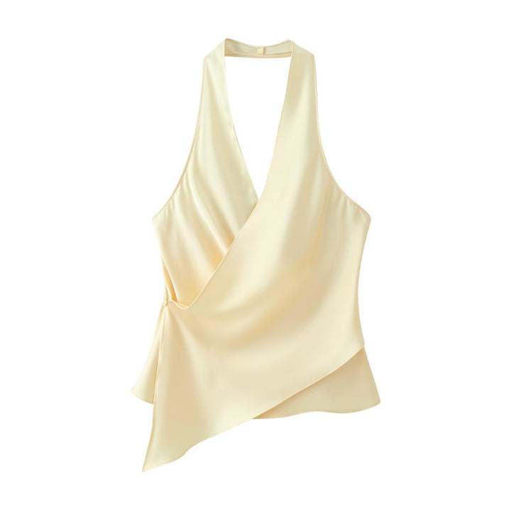 Damen Wickeloberteil aus fließendem Satin mit elegantem Rückenausschnitt Echo Archiv