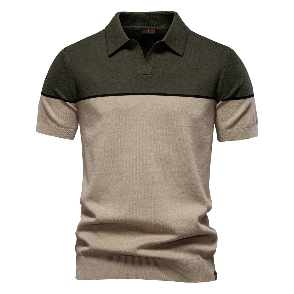 Herren Polo-Shirt mit kontrastierendem Farbblockdesign und hochwertiger Piqué-Textur Echoarchiv