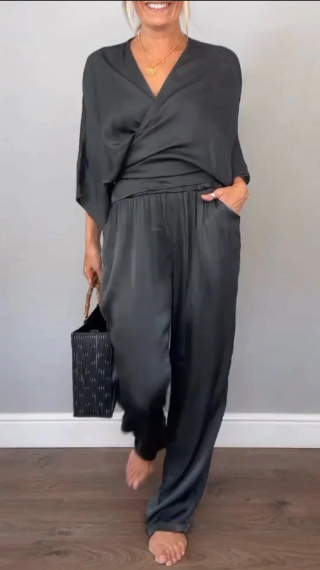 Damen elegantes und bequemes Jumpsuit Set Echoarchiv