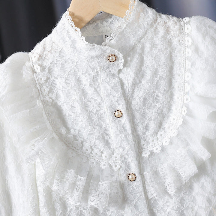 Damen Rüschenbluse mit Spitzenakzenten Echo Archiv