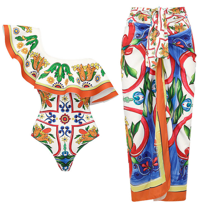 Damen Bikini-Top und Wickelrock Set Echo Archiv