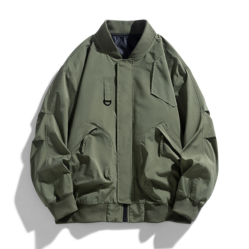 Men's oversized military-inspired flight bomber jacket with utility pockets – Brevano