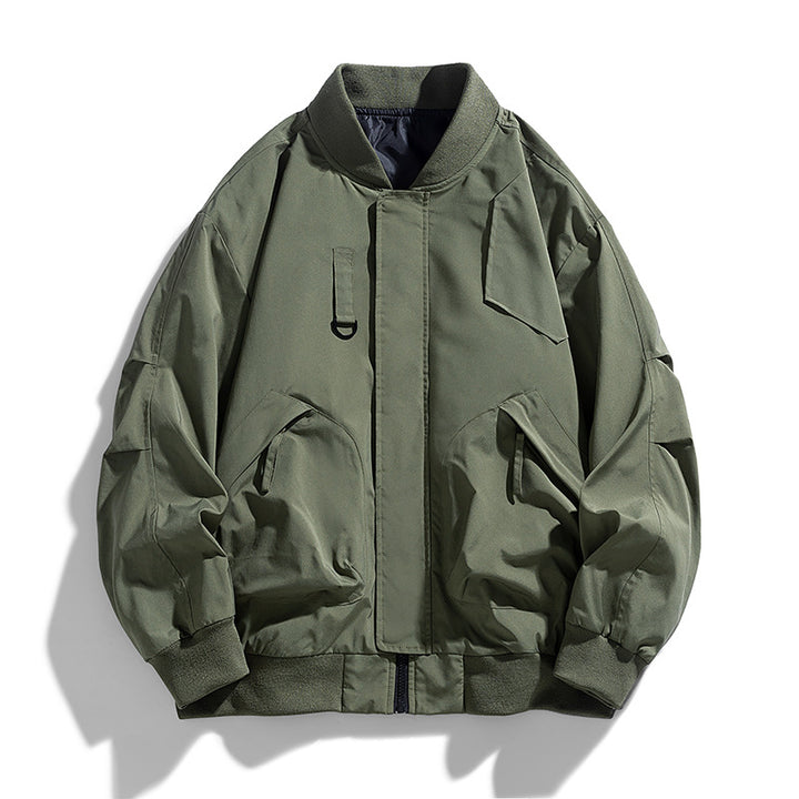 Men's oversized military-inspired flight bomber jacket with utility pockets – Brevano