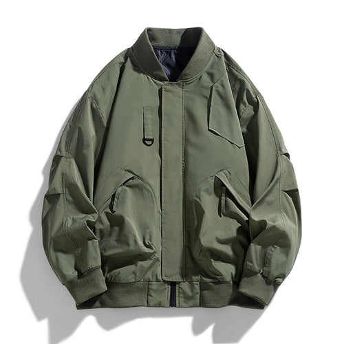 Men's oversized military-inspired flight bomber jacket with utility pockets – Brevano