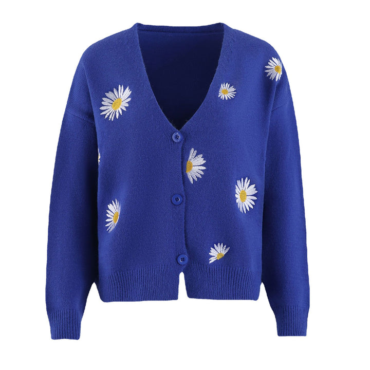 Damen Strickcardigan mit Gänseblümchen-Stickerei Echo Archiv