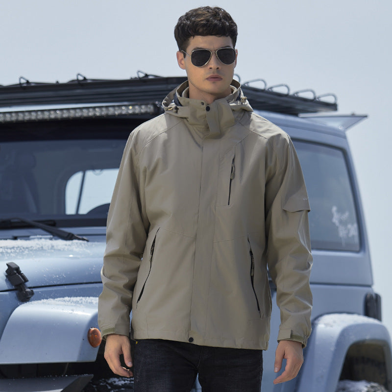 Damen technische Regen- und Freizeitjacke mit verstellbarer Kapuze und Mehrfachtaschen Echoarchiv
