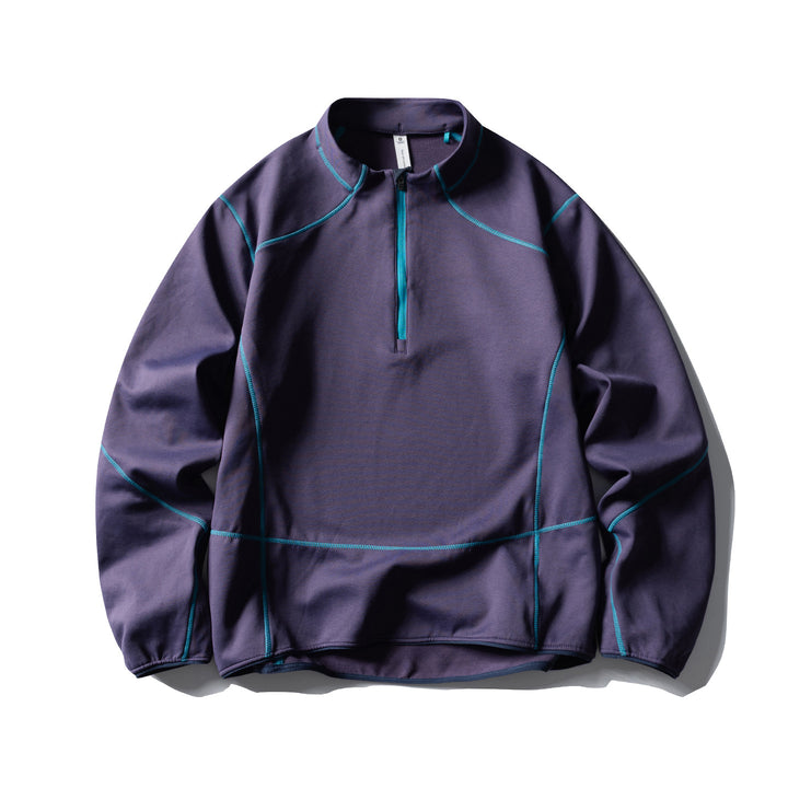 Unisex Halbzip-Fleecepullover mit Stehkragen, Flachnähten und verstellbarem Saum Echoarchiv