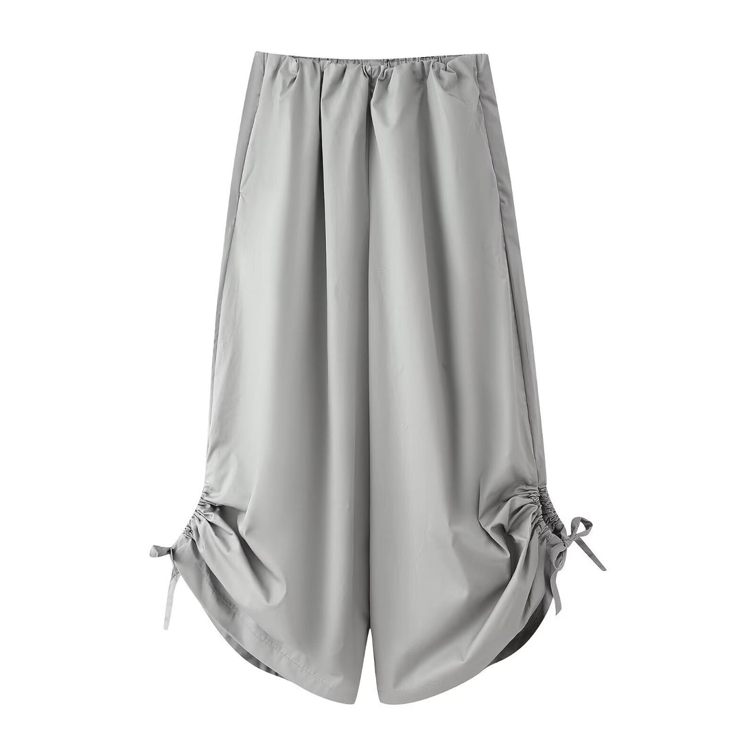 Damen Maxirock aus Satin mit seitlicher Raffung und Bindebändern Echoarchiv