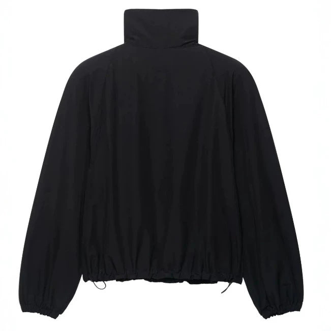 Damen Leichte Oversize-Windjacke im Bomberstil mit hohem Stehkragen und Kordelzug Echo Archiv