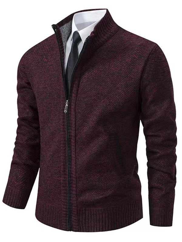 Herren modische Strickjacke mit Reißverschluss und praktischen Taschen Echoarchiv
