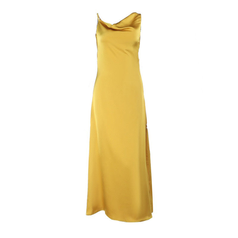 Damen Elegantes Langarm Abendkleid mit fließendem Schnitt und tiefem V-Ausschnitt Echo Archiv