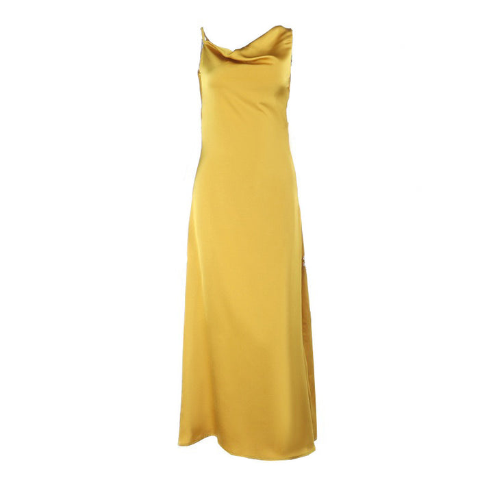 Damen Elegantes Langarm Abendkleid mit fließendem Schnitt und tiefem V-Ausschnitt Echo Archiv