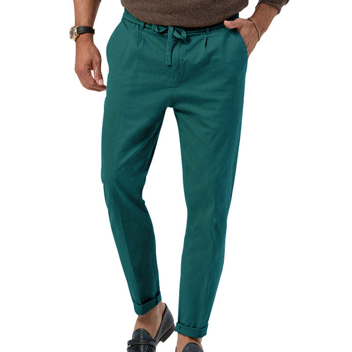 Herren Elegante Leinenhose mit elastischem Bund und praktischen Taschen Echoarchiv
