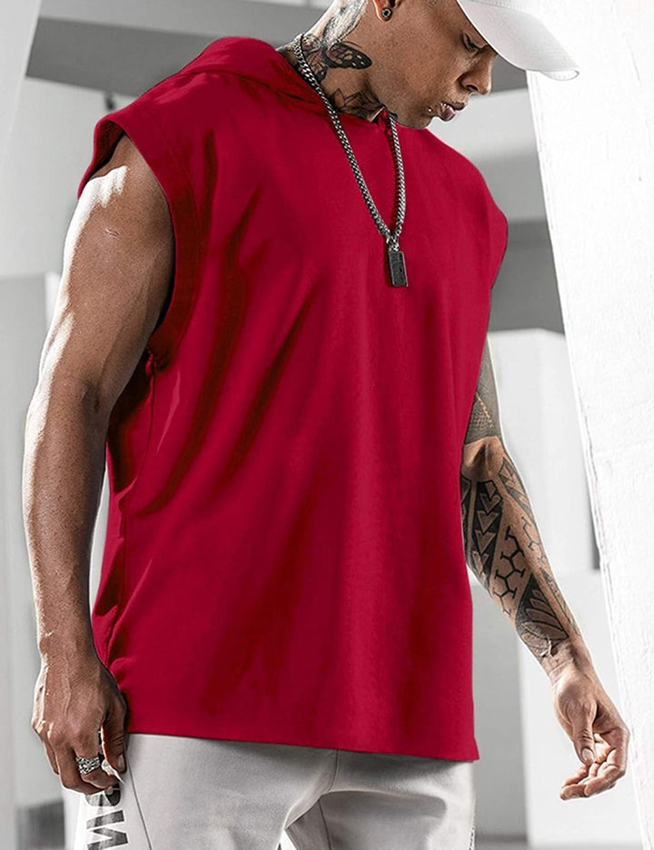 Herren ärmelloses Kapuzenshirt aus hochwertigem Baumwollmix mit modischem Schnitt Echoarchiv