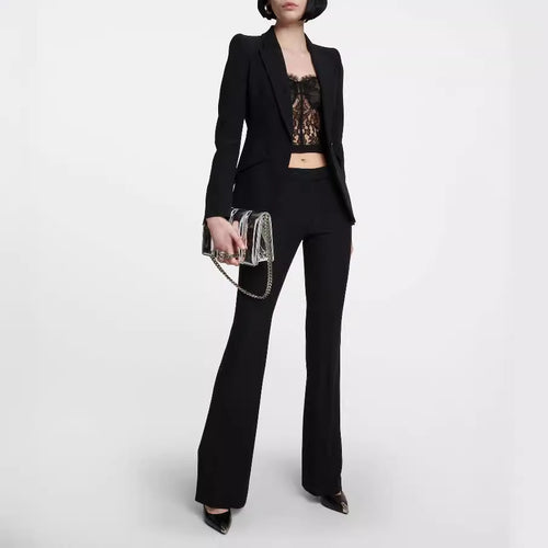 Damen Maßgeschneiderter Einreihiger Blazer mit skulpturierter Schulter und tailliertem Cut Echoarchiv
