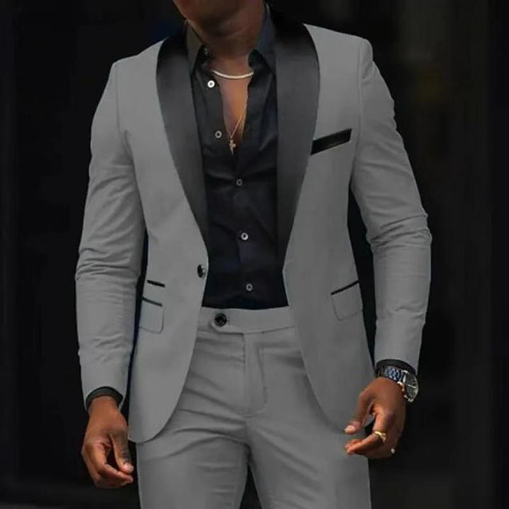 Herren nan schmal geschnittener Smokinganzug mit Satinrevers und Slim-Fit-Hose Echo Archiv