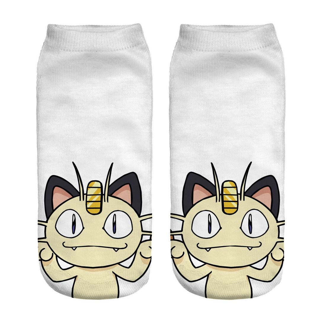 Unisex Niedrige Ankle-Socken mit Cartoon-Monster-Gesicht und weichem Baumwollmix – Norré