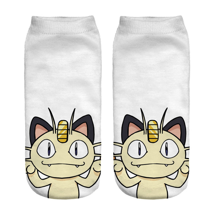 Unisex Niedrige Ankle-Socken mit Cartoon-Monster-Gesicht und weichem Baumwollmix – Norré