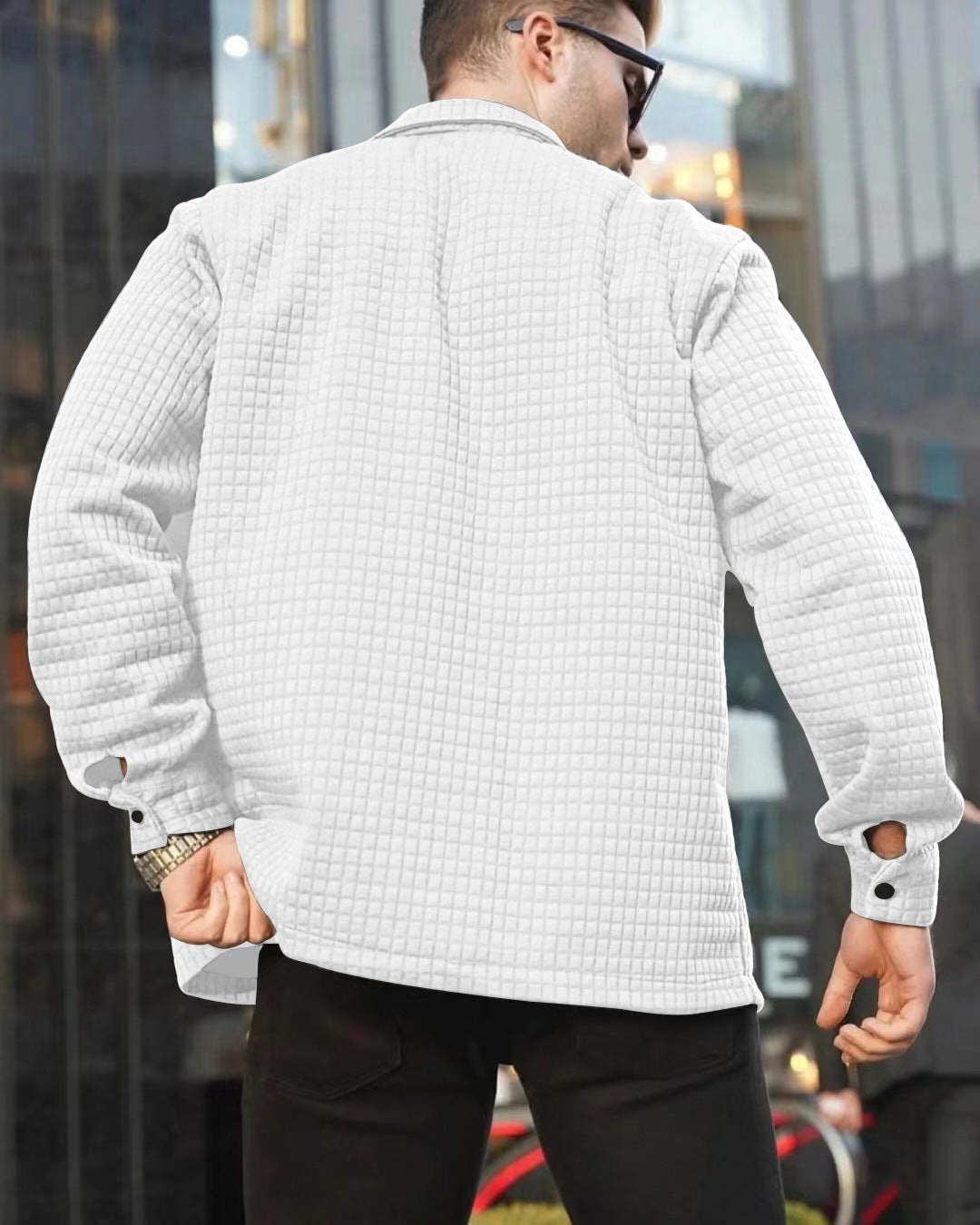 Herren strukturierte Overshirt Jacke Echoarchiv