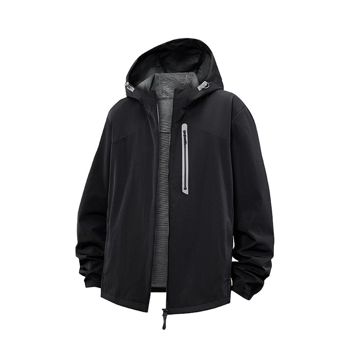 Herren Leichte Atmungsaktive Kapuzen-Outdoorjacke mit Minimalistischem Tech-Lining Echo Archiv