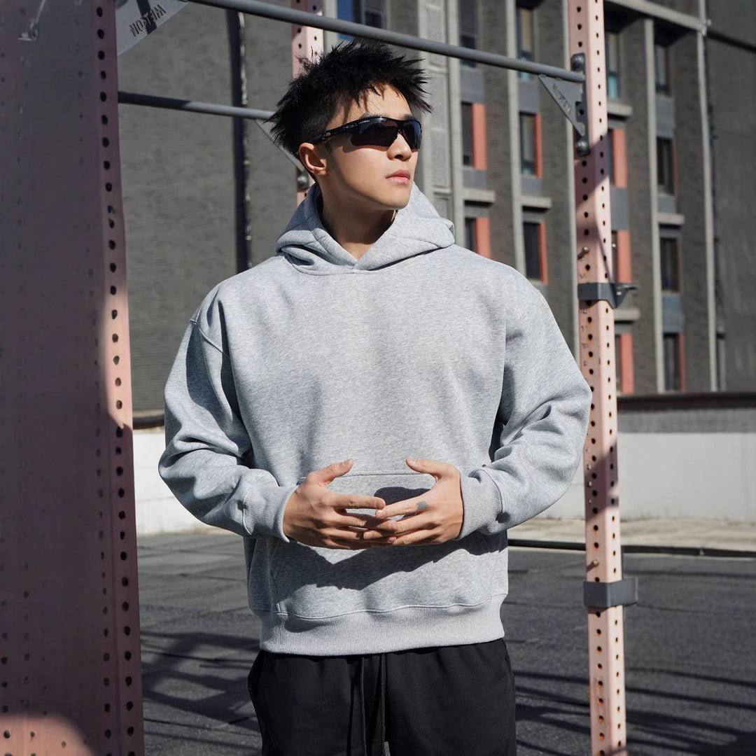 Herren Kapuzensweatshirt aus hochwertigem Baumwollmaterial mit modernem Oversized-Schnitt Echoarchiv